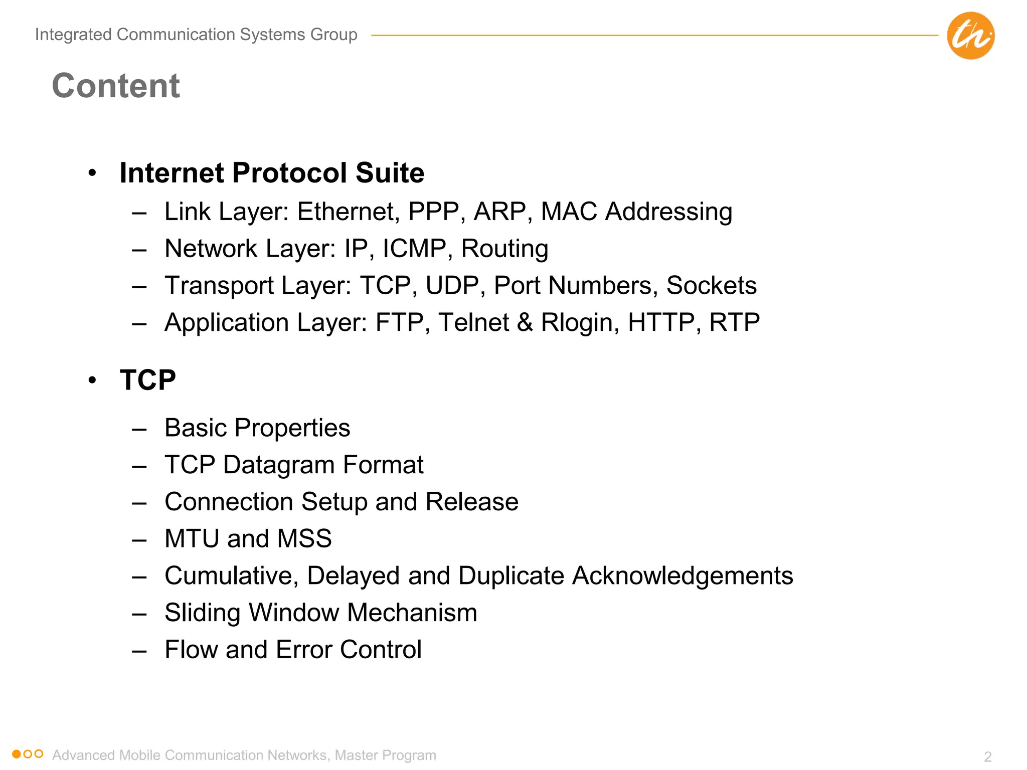 TCP-IP NETWORKING FOR WIRELESS SYSTEMS | PPT