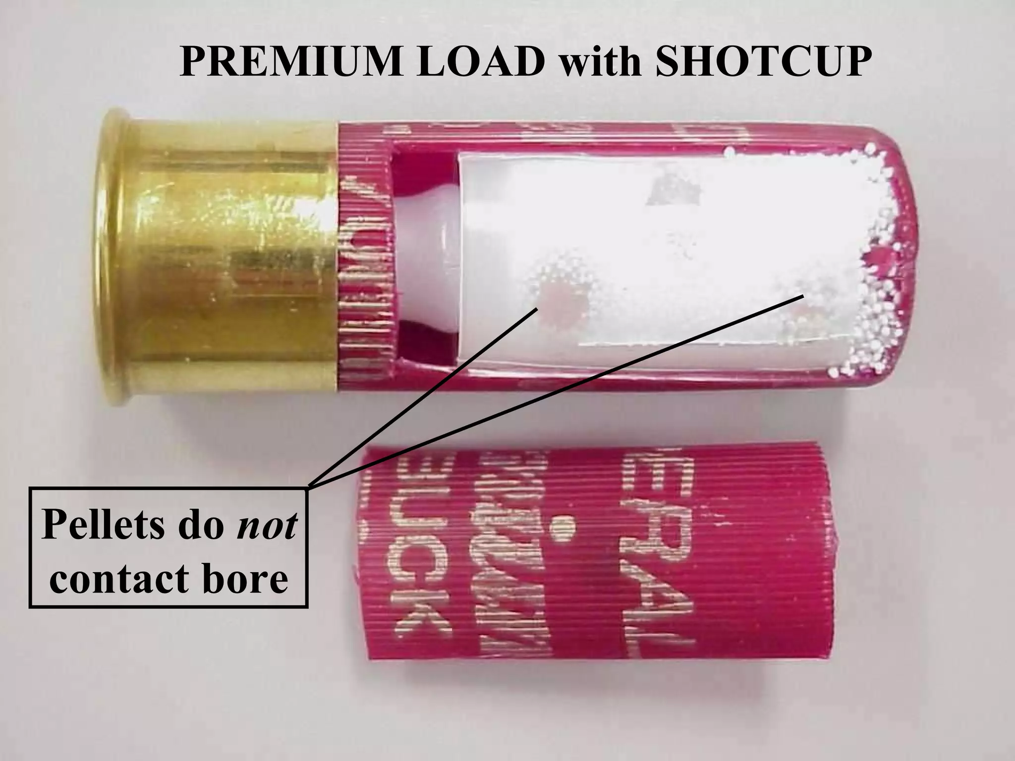 PREMIUM LOAD with SHOTCUP Pellets do  not contact bore 