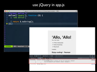 use jQuery in app.js

 