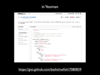 in Yeoman

https://gist.github.com/bathtimeﬁsh/7080839

 