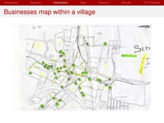 Introduction   Baseline   Intervention   Data   Empirics   Results   ITE s Results


Businesses map within a village
 