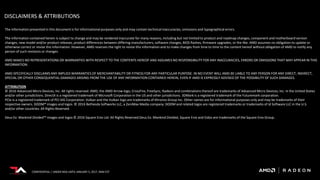 CONFIDENTIAL | UNDER NDA UNTIL JANUARY 5, 2017, 9AM EST
The information presented in this document is for informational purposes only and may contain technical inaccuracies, omissions and typographical errors.
The information contained herein is subject to change and may be rendered inaccurate for many reasons, including but not limited to product and roadmap changes, component and motherboard version
changes, new model and/or product releases, product differences between differing manufacturers, software changes, BIOS flashes, firmware upgrades, or the like. AMD assumes no obligation to update or
otherwise correct or revise this information. However, AMD reserves the right to revise this information and to make changes from time to time to the content hereof without obligation of AMD to notify any
person of such revisions or changes.
AMD MAKES NO REPRESENTATIONS OR WARRANTIES WITH RESPECT TO THE CONTENTS HEREOF AND ASSUMES NO RESPONSIBILITY FOR ANY INACCURACIES, ERRORS OR OMISSIONS THAT MAY APPEAR IN THIS
INFORMATION.
AMD SPECIFICALLY DISCLAIMS ANY IMPLIED WARRANTIES OF MERCHANTABILITY OR FITNESS FOR ANY PARTICULAR PURPOSE. IN NO EVENT WILL AMD BE LIABLE TO ANY PERSON FOR ANY DIRECT, INDIRECT,
SPECIAL OR OTHER CONSEQUENTIAL DAMAGES ARISING FROM THE USE OF ANY INFORMATION CONTAINED HEREIN, EVEN IF AMD IS EXPRESSLY ADVISED OF THE POSSIBILITY OF SUCH DAMAGES.
ATTRIBUTION
© 2016 Advanced Micro Devices, Inc. All rights reserved. AMD, the AMD Arrow logo, CrossFire, FreeSync, Radeon and combinations thereof are trademarks of Advanced Micro Devices, Inc. in the United States
and/or other jurisdictions. DirectX is a registered trademark of Microsoft Corporation in the US and other jurisdictions. 3DMark is a registered trademark of the Futuremark corporation.
PCIe is a registered trademark of PCI-SIG Corporation. Vulkan and the Vulkan logo are trademarks of Khronos Group Inc. Other names are for informational purposes only and may be trademarks of their
respective owners. DOOM® images and logos © 2016 Bethesda Softworks LLC, a ZeniMax Media company. DOOM and related logos are registered trademarks or trademarks of id Software LLC in the U.S.
and/or other countries. All Rights Reserved.
Deus Ex: Mankind Divided™ images and logos © 2016 Square Enix Ltd. All Rights Reserved Deus Ex: Mankind Divided, Square Enix and Eidos are trademarks of the Square Enix Group.
DISCLAIMERS & ATTRIBUTIONS
 