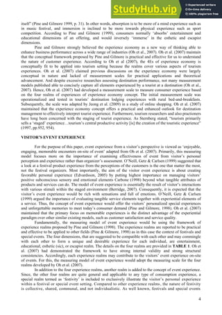A Measurement Model Of Visitor S Event Experience Within Festivals And a-measurement-model-of-visitor-s-event-experience-within-festivals-and