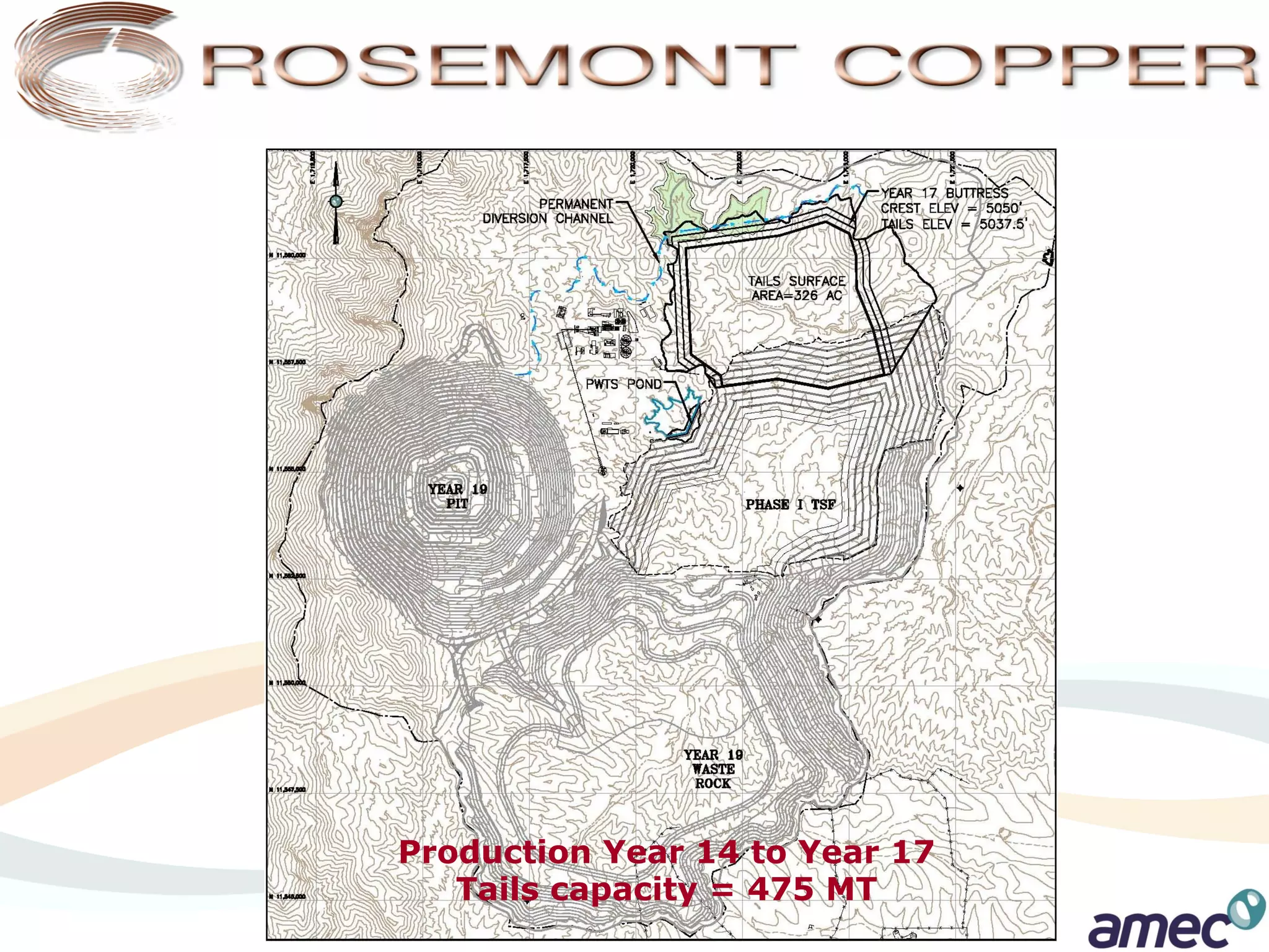 Production Year 14 to Year 17
   Tails capacity = 475 MT
 
