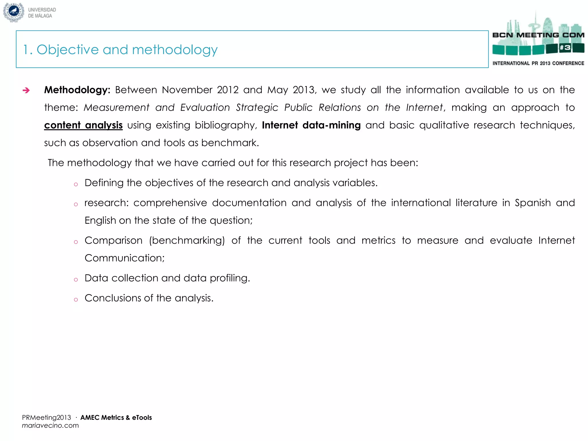 Amec metrics & Internet measuring tools prmeeting2013 by mariavecino | PPT