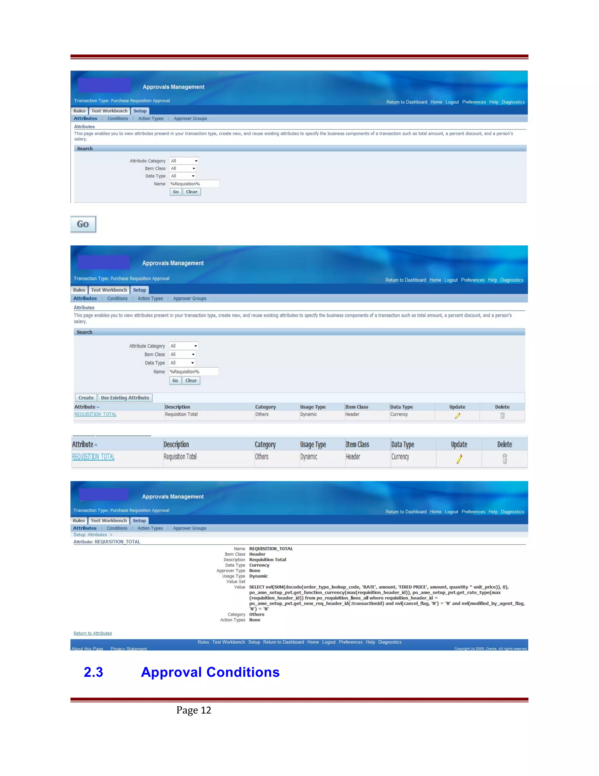 2.3 Approval Conditions
Page 12
 