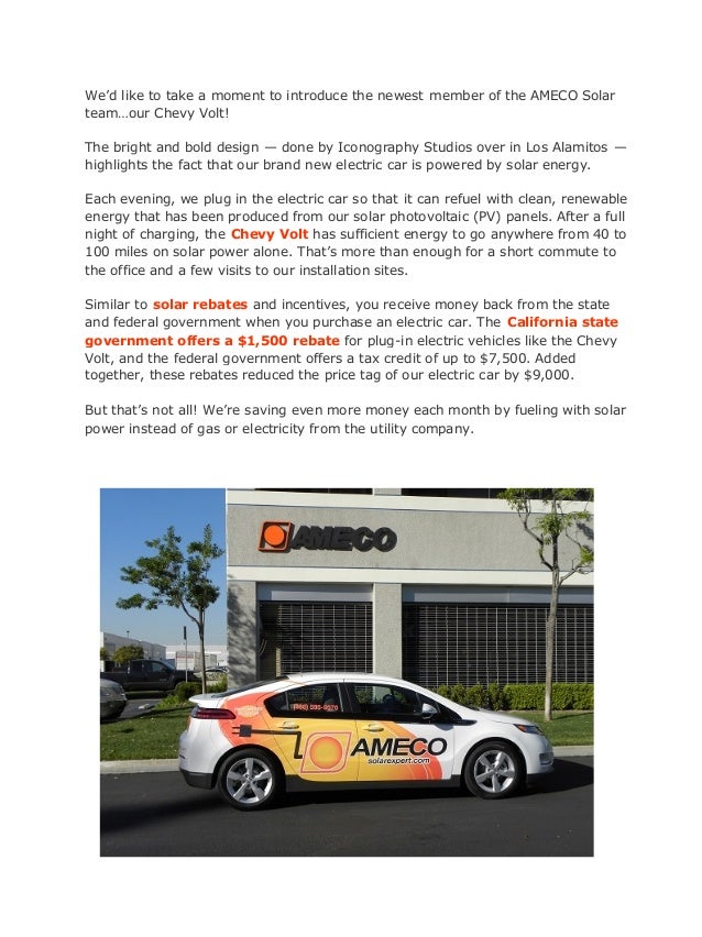 Chevy Volt Tax Credit >> Ameco Solar Chevy Volt Runs On Solar Power Chevy Volt Tax Credit >> Ameco Solar Chevy Volt Runs On Solar Power