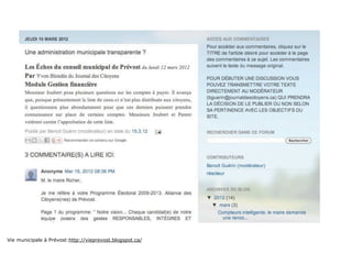 Vie municipale à Prévost:http://vieprevost.blogspot.ca/
 