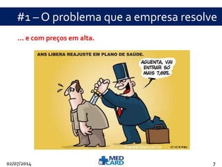#1 – O problema que a empresa resolve 
... e com preços em alta. 
02/07/2014 7 
 