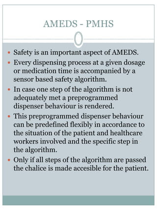 AMEDS - PMHSDiagram of the inner of a dispenser unit and attachedcartridge