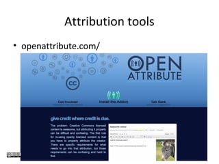 Attribution tools
• openattribute.com/
 
