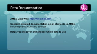 Data Documentation


AMEE Data Wiki: http://wiki.amee.com

Contains detailed documentation on all elements in AMEE
Includi...