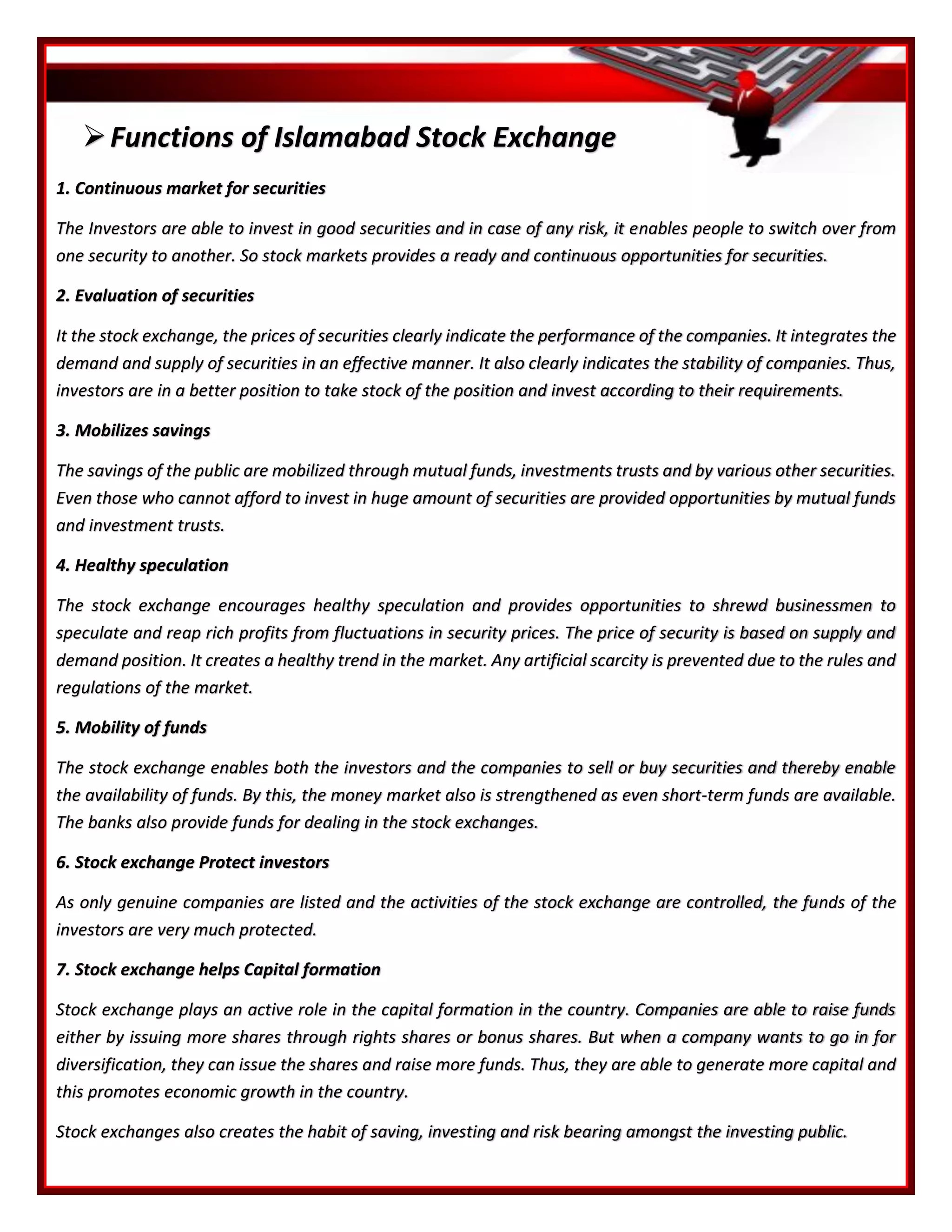 Islamabad Stock Exchange assignment | PDF