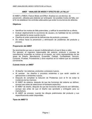 AMEF: Análisis de fallas | PDF