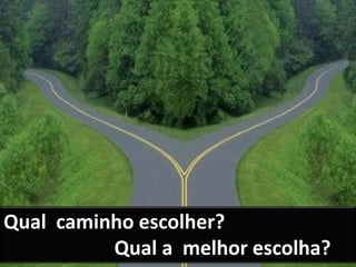 Qual caminho escolher?
Qual a melhor escolha?
 