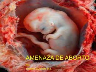 AMENAZA DE ABORTO
Por
Yocelyn Guerrero M.I.

 