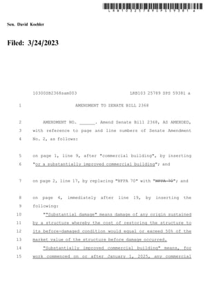 AMENDMENT TO SENATE BILL 2368
AMENDMENT NO. ______. Amend Senate Bill 2368, AS AMENDED,
with reference to page and line nu...