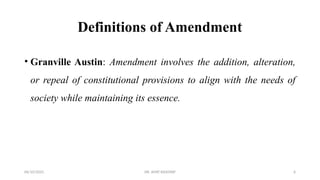 Constitutional Amendment: Meaning, Definition, Types, and Comparative