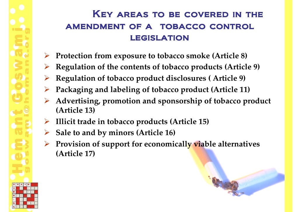Why Amendment to Tobacco Control Legislation are required