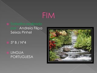    Trabalho realizado
    por : Andreia Filipa
    Seixas Pinhel

   5º B / Nº4

   LINGUA
    PORTUGUESA
 