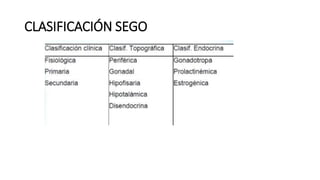 CLASIFICACIÓN SEGO
 
