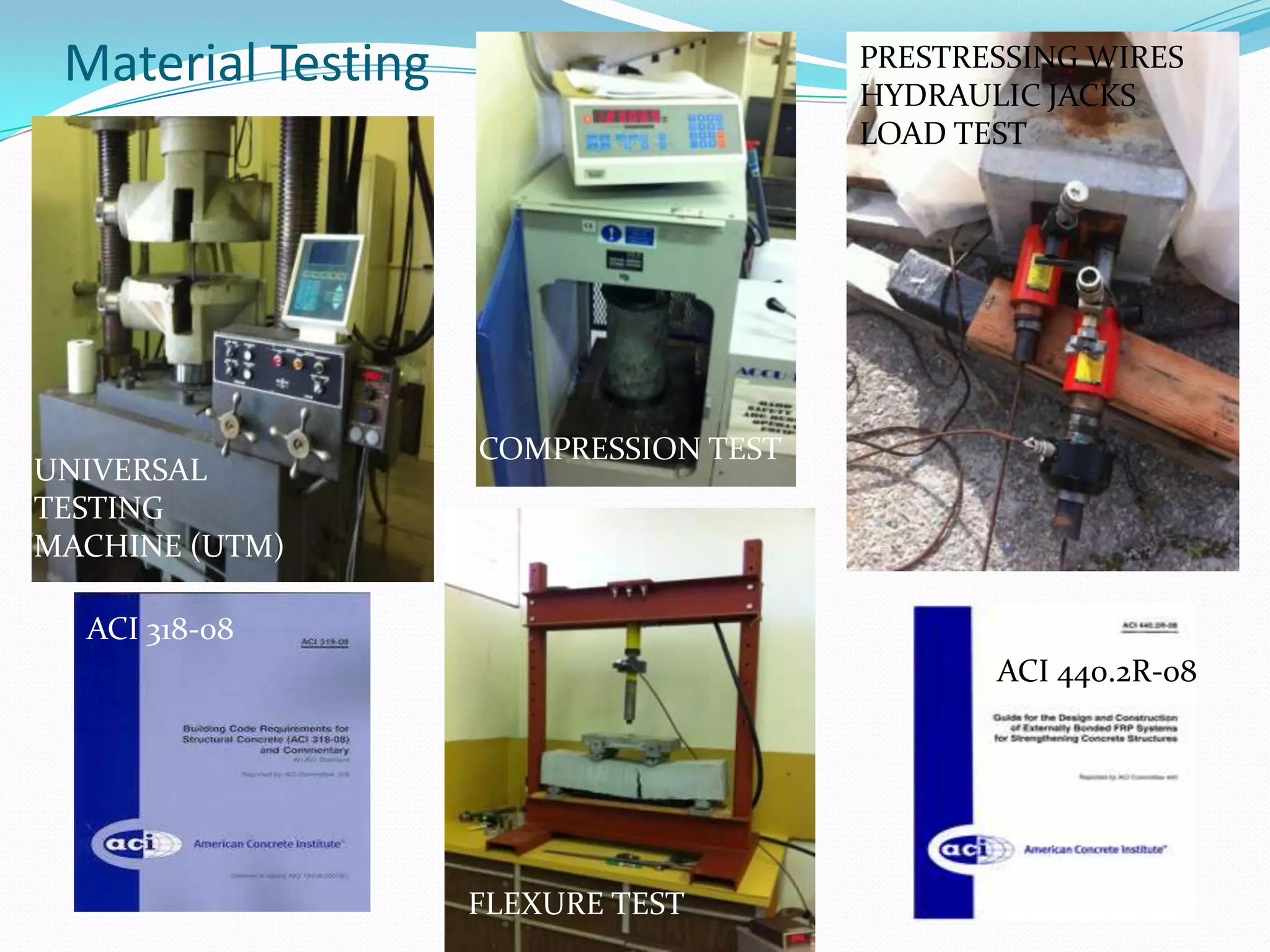 Construction of Specimens – Concrete PouringSLUMP TESTFORMWORKS LAYOUTCYLINDER AND BEAM  TESTS28 DAYS – CONCRETE CURING