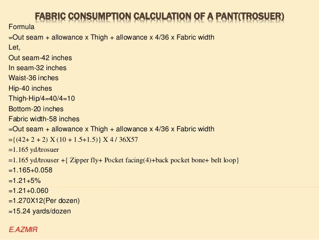 How To Calculate Fabric Consumption How To Calculate Fabric Consumption