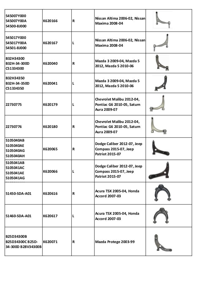 Amercian Market Control Arm List For Reference Gyq Auto Parts