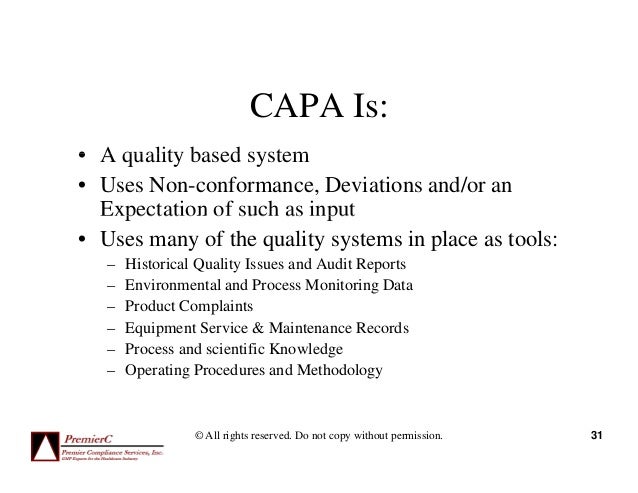CAPA: A Risk Mitigating Quality System