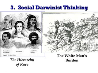 3.  Social Darwinist Thinking The White Man’s Burden The Hierarchy of Race 