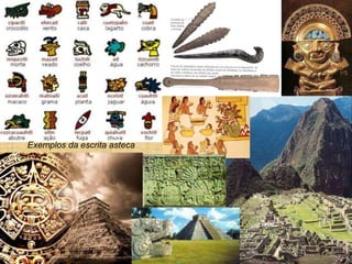 Exemplos da escrita asteca
 