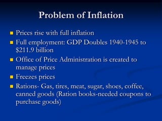 Ww2 Inflation Examples America and World War II | PPTX