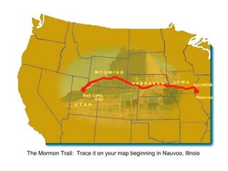 The Mormon Trail: Trace it on your map beginning in Nauvoo, Illnois

 