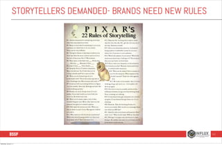 STORYTELLERS DEMANDED- BRANDS NEED NEW RULES

111

Wednesday, January 8, 14

 
