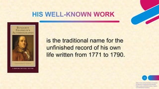 14
https://www.encyclopedia.com/arts/e
ducational-magazines/thanatopsis
https://www.poetryfoundation.org/po
ems/50465/thanatopsis
is the traditional name for the
unfinished record of his own
life written from 1771 to 1790.
 