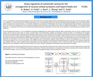 Down-regulation of cathelicidin activity for the
                         management of rosacea-related symptoms and hyperirritable skin                                                                            P1105
                              K. Rodan†, K. Fields†, L. Bush†, L. Zhangǂ and T.J. Fallaǂ
                                        †Rodan + Fields Dermatologists, San Francisco, CA ; Helix BioMedix Inc., Bothell, WA
                                                                                                    ǂ




                                                                             Background
LL-37 is a naturally occurring antimicrobial peptide in human skin. Its key role is to protect against infection by killing bacteria, fungi and viruses in the skin and other organs
(1). In addition, LL-37 can also produce pro-inflammatory activity (2, 3), anti-inflammatory activity (4), promote chemotaxis (5) and angiogenesis (6), and enhance wound
repair (7). Owing to this array of functions, LL-37 has been implicated in a wide variety of inflammatory skin diseases including psoriasis, atopic dermatitis, and rosacea (3,
8, 9). In skin, the various manifestations of LL-37 activity are determined by the presence of proteolytic enzymes that can segment the full length LL-37 into smaller peptide
fragments. It is proposed that the result of such proteolytic peptide processing is responsible, at least in part, for the symptoms of inflammatory skin conditions such as
rosacea (3).

As with all peptides and proteins, LL-37 is susceptible to processing and degradation by a wide range of proteases. When compromised, such as in dry skin conditions, facial
stratum corneum (SC) has been shown to contain increased levels of pro-inflammatory cytokines and proteases. Seasonal variation in SC biophysical and biological
characteristics is well described. Importantly, winter weather has been shown to more severely affect the properties of skin exposed to the harsh environmental conditions
than those of skin that is routinely covered. Voegeli et al. (10) examined the distribution of key protease activities in different layers of the SC on the cheek and the forearm
by analysis of consecutive tape strippings of healthy Caucasian subjects in winter and summer. The activity of proteases was approximately two to four times higher on the
cheek than on the forearm. In the case of rosacea, often triggered by such environmental conditions, these proteases can lead to the breakdown of LL-37 into its pro-
inflammatory fragments (3). In the case of psoriasis, such proteases can be responsible for accelerating the desquamating cycle of superficial cells, leading to scaling and
over-shedding of the skin. These conditions lead to inflammation and other significant clinical symptoms. Even at sub-clinical levels, these processes can lead to dry,
reddened skin and a breakdown in barrier function (leading to loss of skin moisture), breakdown of extracellular matrix and premature skin aging.

Yamasaki and Gallo (11) recently proposed that all forms of rosacea are associated with a dysfunction of the innate immune system and that individuals with rosacea have
elevated levels of LL-37, LL-37 pro-inflammatory fragments and proteases. The factors that promote LL-37 production and increases in protease levels include microbes and
environmental changes, such as sun and UV exposure which lead to the histological changes commonly observed in rosacea.


    Figure 1: Immunity and rosacea

    The possible molecular mechanisms for the pathogenesis of rosacea

    The molecular pathology of rosacea.
    Yamasaki K and Gallo RL.
    J Dermatol Sci. 2009 Aug;55(2):77-81.
 