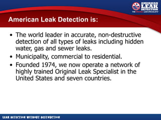 American Leak Detection - Description of Services | PPT
