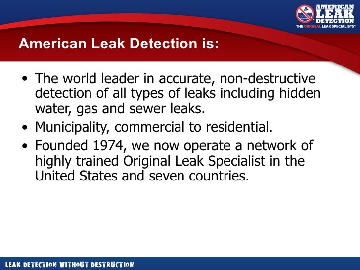 American Leak Detection Description of Services