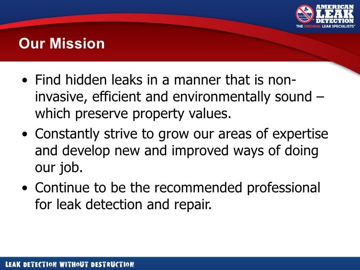 American Leak Detection Description of Services