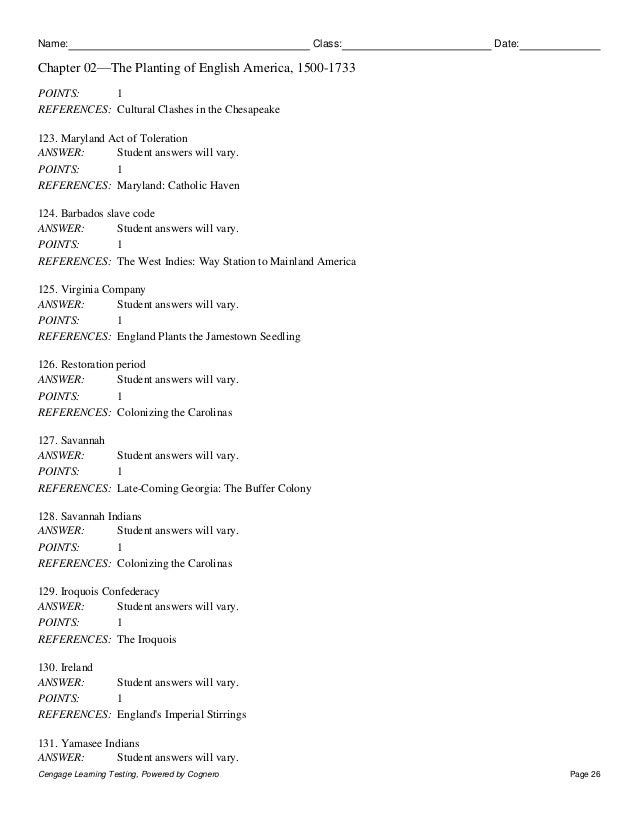 American Pageant Volume 1 16th Edition Kennedy Test Bank