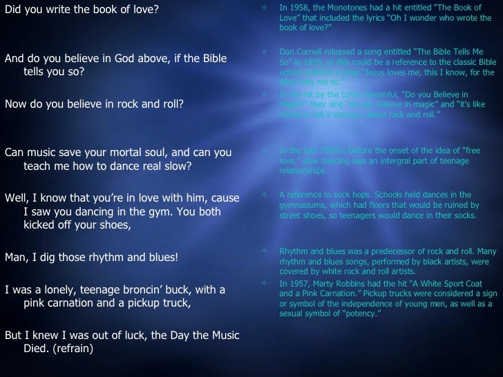 You could write a book lyrics