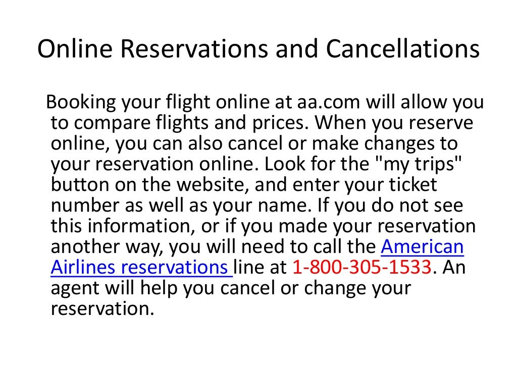 American airlines cancellation policy
