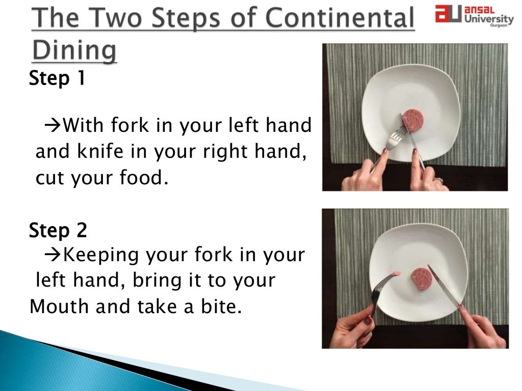 Dining Etiquette >American and continental style of diningprese…