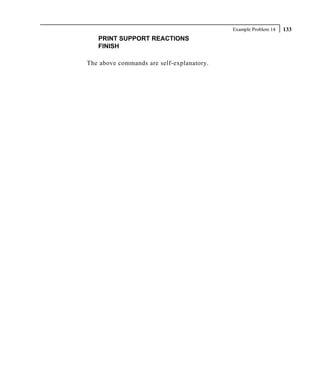 Example Problem 14   133
   PRINT SUPPORT REACTIONS
   FINISH

The above commands are self-explanatory.
 