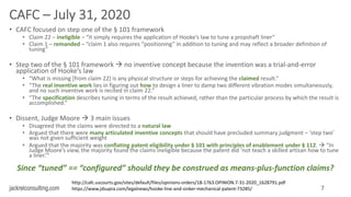 jackrelconsulting.com
CAFC – July 31, 2020
• CAFC focused on step one of the § 101 framework
• Claim 22 – ineligible – “it...