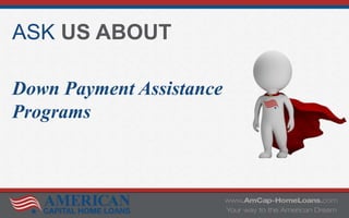 ASK US ABOUT
Down Payment Assistance
Programs
 