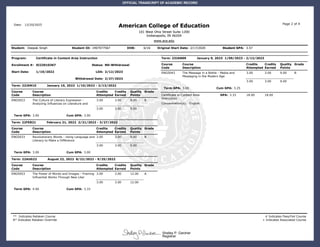 American College of Education Transcript of Deepak (Danny) Singh ...