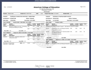 American College of Education Transcript of Deepak (Danny) Singh ...