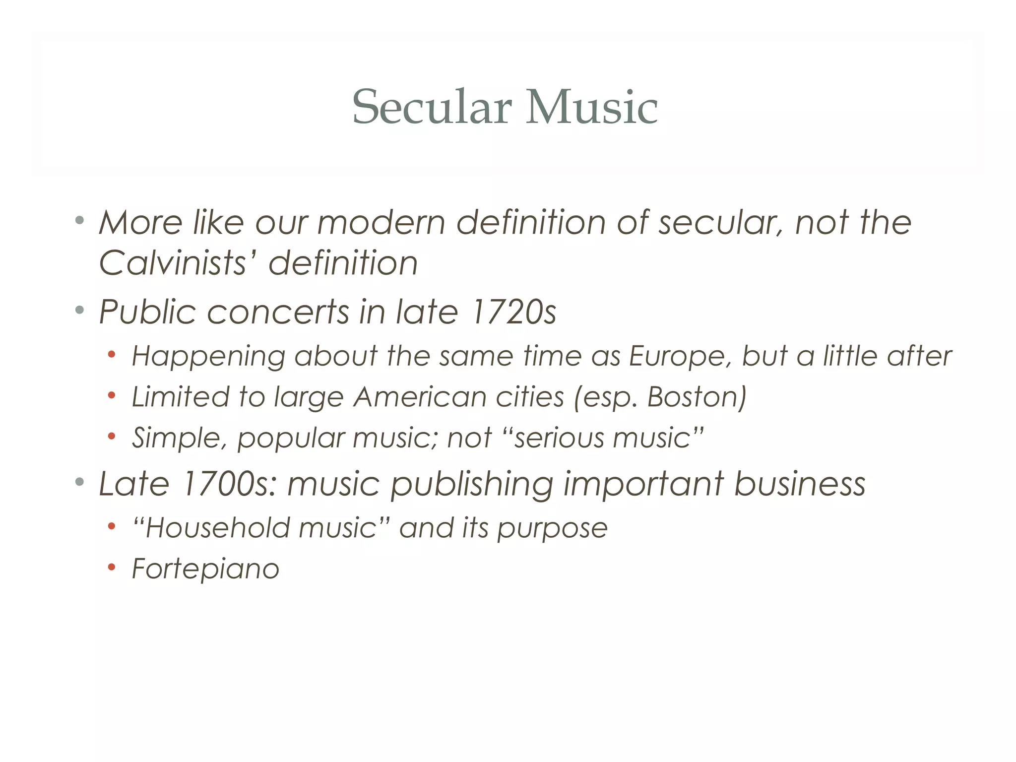 American Colonial and Revolutionary Music | PPT