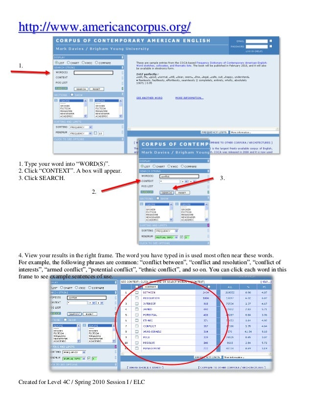 Using Corpus of Contemporary American English to Find Collocations Using Corpus of Contemporary American English to Find Collocations